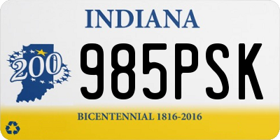 IN license plate 985PSK