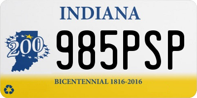 IN license plate 985PSP