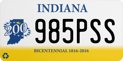 IN license plate 985PSS