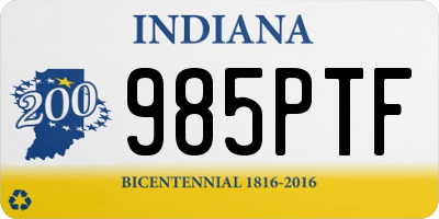 IN license plate 985PTF