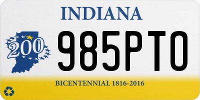 IN license plate 985PTO