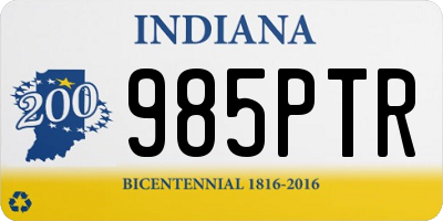 IN license plate 985PTR