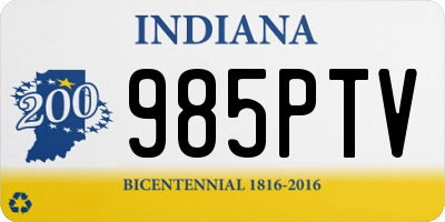 IN license plate 985PTV
