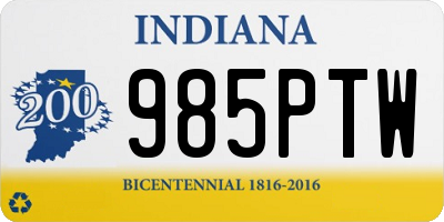 IN license plate 985PTW