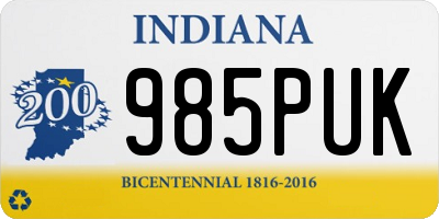 IN license plate 985PUK