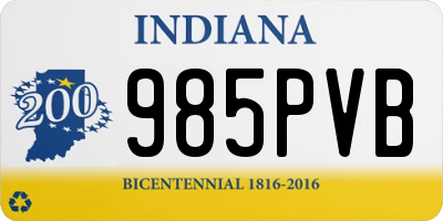 IN license plate 985PVB
