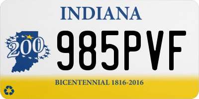IN license plate 985PVF
