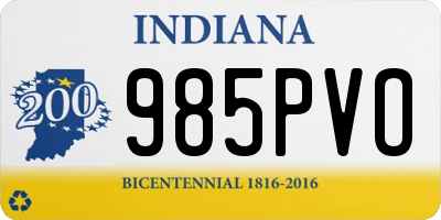 IN license plate 985PVO