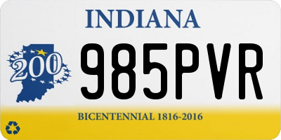 IN license plate 985PVR