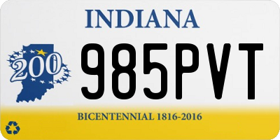 IN license plate 985PVT