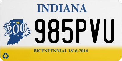 IN license plate 985PVU