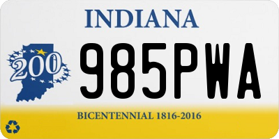 IN license plate 985PWA