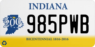 IN license plate 985PWB