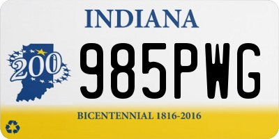 IN license plate 985PWG