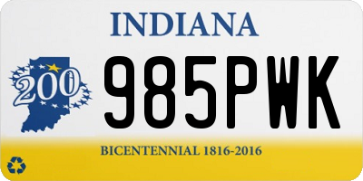 IN license plate 985PWK