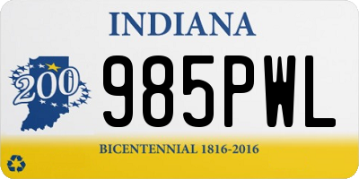 IN license plate 985PWL