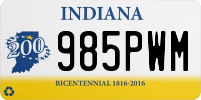 IN license plate 985PWM