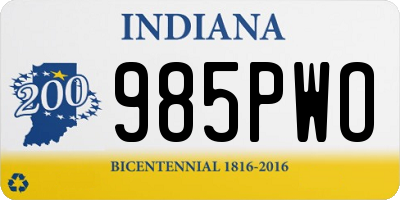 IN license plate 985PWO