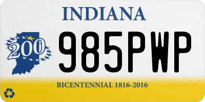 IN license plate 985PWP