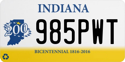 IN license plate 985PWT