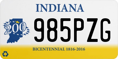 IN license plate 985PZG