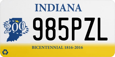 IN license plate 985PZL