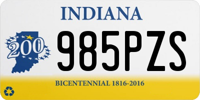 IN license plate 985PZS