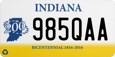 IN license plate 985QAA