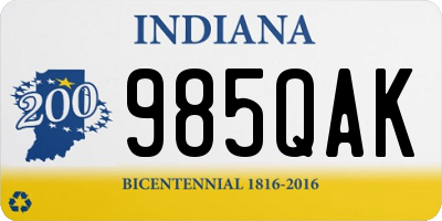 IN license plate 985QAK