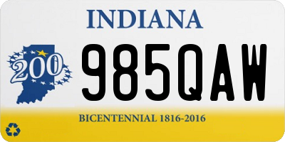 IN license plate 985QAW