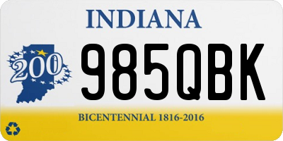 IN license plate 985QBK