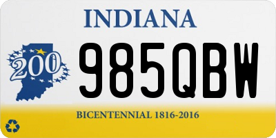 IN license plate 985QBW