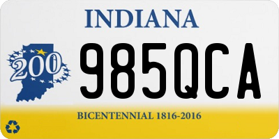 IN license plate 985QCA