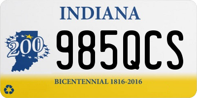 IN license plate 985QCS