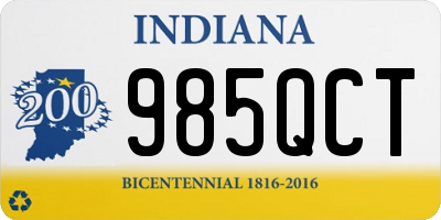 IN license plate 985QCT