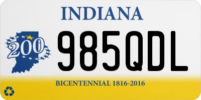 IN license plate 985QDL