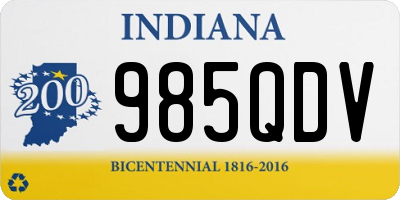 IN license plate 985QDV