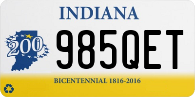 IN license plate 985QET