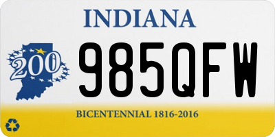 IN license plate 985QFW