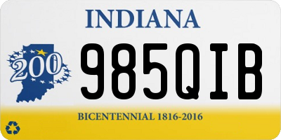 IN license plate 985QIB