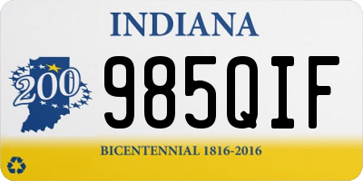 IN license plate 985QIF