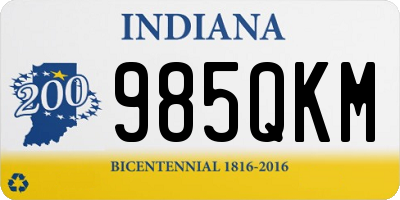 IN license plate 985QKM