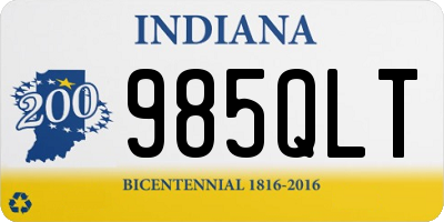 IN license plate 985QLT