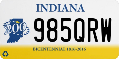 IN license plate 985QRW