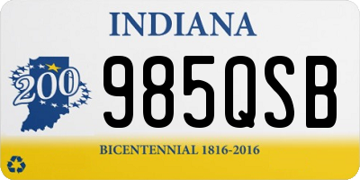 IN license plate 985QSB