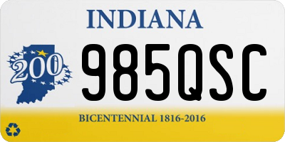 IN license plate 985QSC