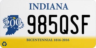 IN license plate 985QSF