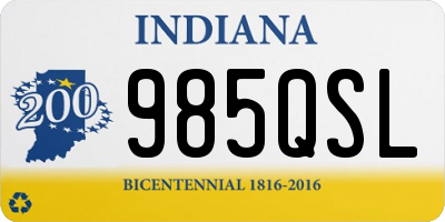 IN license plate 985QSL
