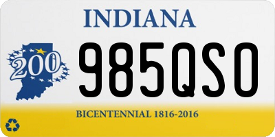 IN license plate 985QSO