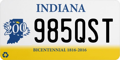 IN license plate 985QST